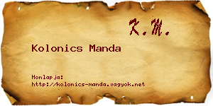 Kolonics Manda névjegykártya